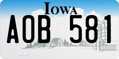 IA license plate AOB581