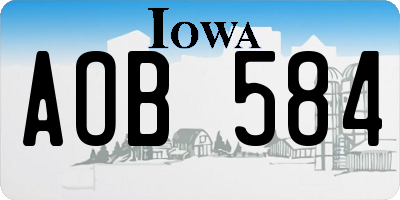 IA license plate AOB584