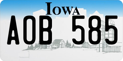 IA license plate AOB585