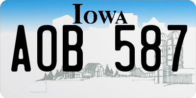 IA license plate AOB587