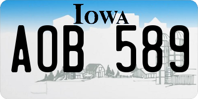 IA license plate AOB589