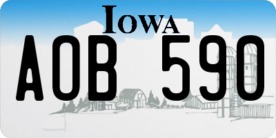 IA license plate AOB590