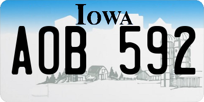 IA license plate AOB592
