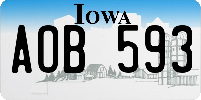 IA license plate AOB593