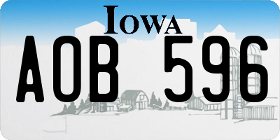 IA license plate AOB596