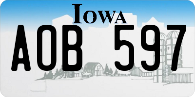 IA license plate AOB597