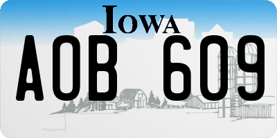 IA license plate AOB609