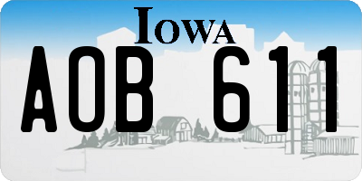 IA license plate AOB611