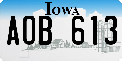 IA license plate AOB613