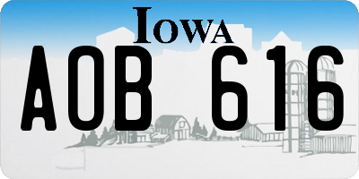 IA license plate AOB616
