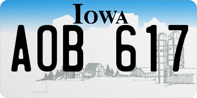 IA license plate AOB617