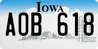 IA license plate AOB618