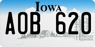 IA license plate AOB620