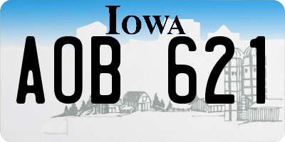 IA license plate AOB621