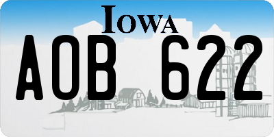 IA license plate AOB622