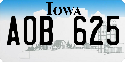 IA license plate AOB625