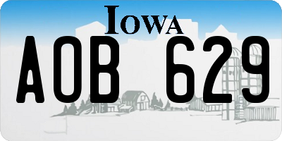IA license plate AOB629