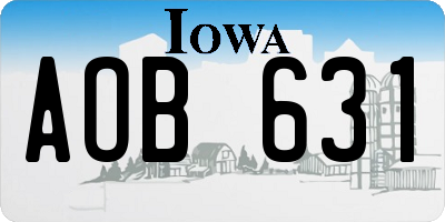 IA license plate AOB631