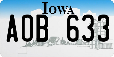 IA license plate AOB633
