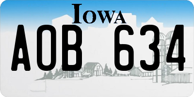 IA license plate AOB634