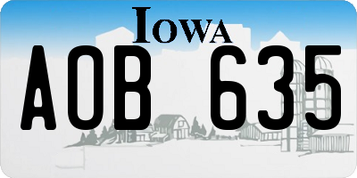IA license plate AOB635