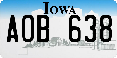 IA license plate AOB638