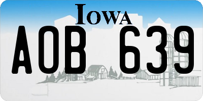 IA license plate AOB639