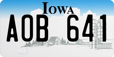 IA license plate AOB641