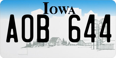 IA license plate AOB644