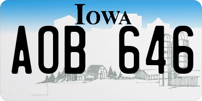 IA license plate AOB646