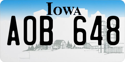 IA license plate AOB648