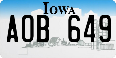 IA license plate AOB649