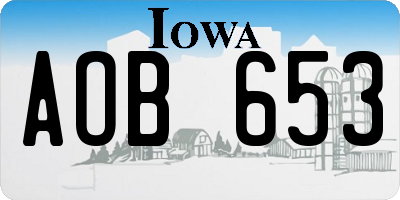 IA license plate AOB653
