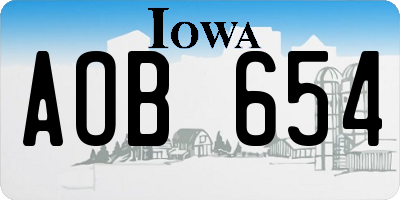 IA license plate AOB654