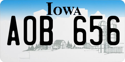 IA license plate AOB656