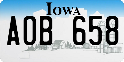 IA license plate AOB658