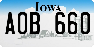IA license plate AOB660