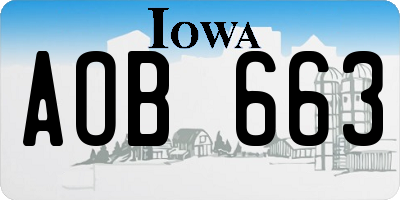 IA license plate AOB663