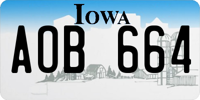 IA license plate AOB664