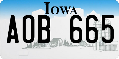 IA license plate AOB665