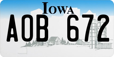 IA license plate AOB672