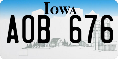 IA license plate AOB676