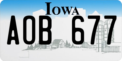 IA license plate AOB677