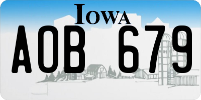 IA license plate AOB679