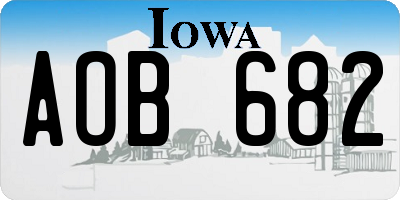 IA license plate AOB682