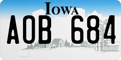 IA license plate AOB684