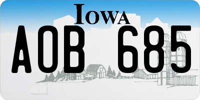 IA license plate AOB685