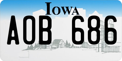 IA license plate AOB686