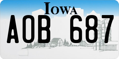 IA license plate AOB687