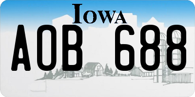 IA license plate AOB688
